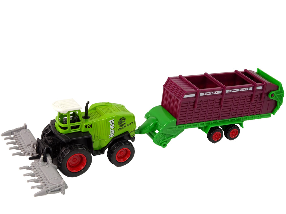 Set Of Agricultural Vehicles Tractor 12 Pieces Metal