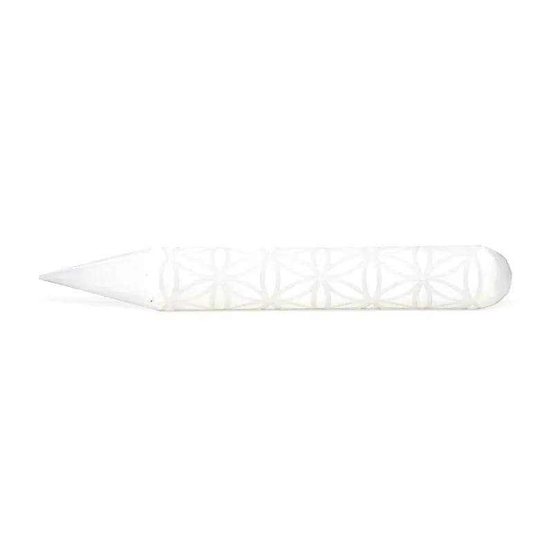Bagheta Masaj Selenita Floarea Vietii - 15 Cm Pachet De 2 Buc
