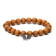 Mala/bracelet Sandalwood Elastic With Ganesh --package Of 2 Pcs - 0.8 Cm