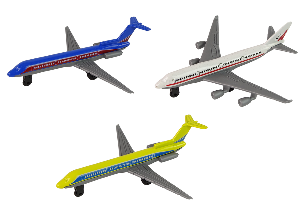 Passenger Planes Set Various Colours 6 Pieces