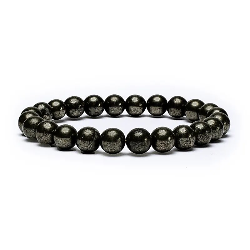 Bracciale elastico in pirite - confezione da 2 pezzi - 0,8 cm; 9 cm