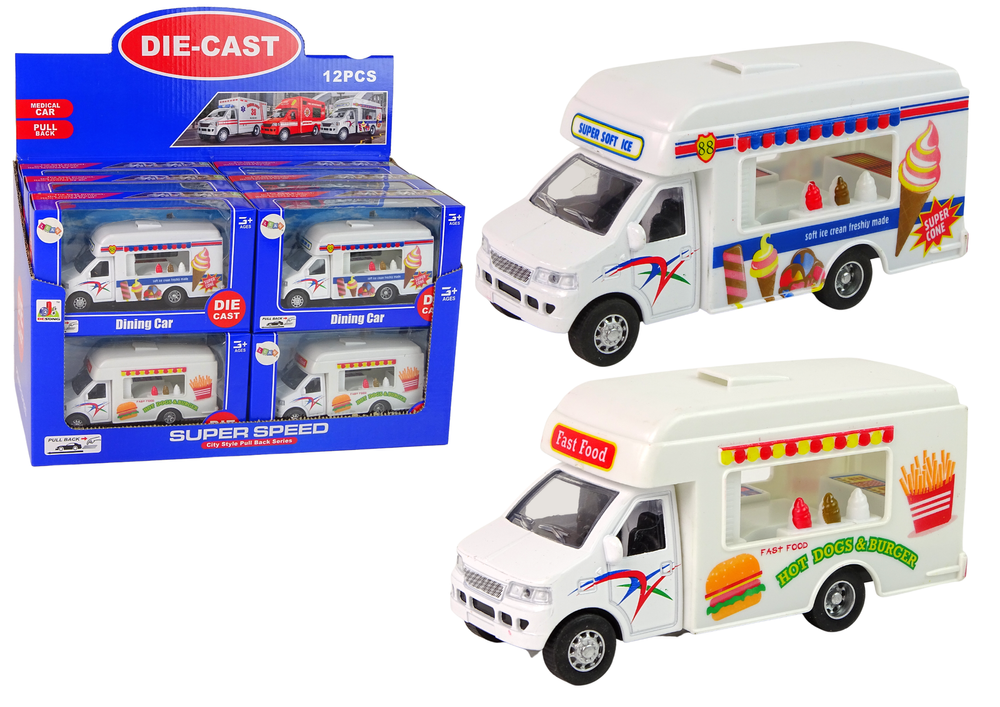 Auto Camper Ice Cream Shop Fast-food Resorcs Friction Drive 2 Models
