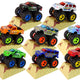 Resorak Monster Truck Pull Back Drive Rubber Tyres Metal Body + Evolving Ramp