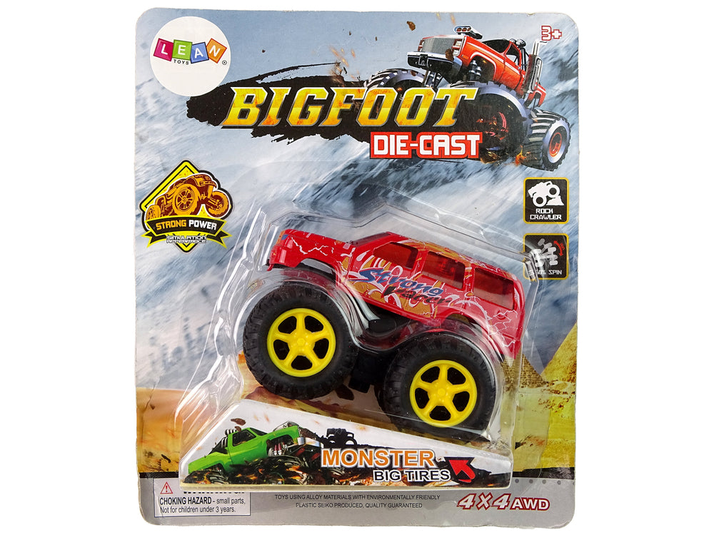 Resorak Monster Truck Pull Back Drive Rubber Tyres Metal Body + Evolving Ramp