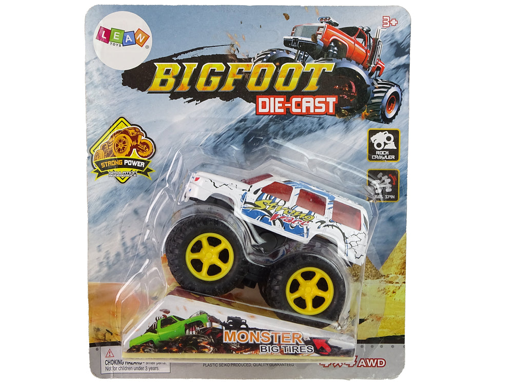 Resorak Monster Truck Pull Back Drive Rubber Tyres Metal Body + Evolving Ramp