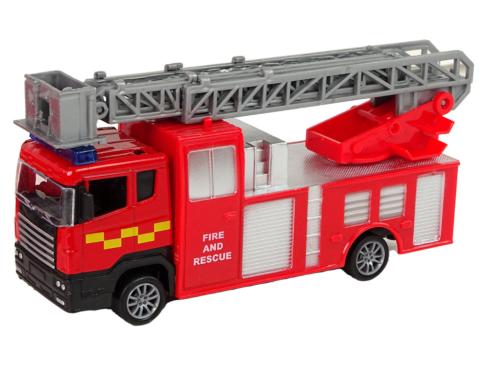 Fire Brigade Vehicle Set Pull Motorboat Jeep Red