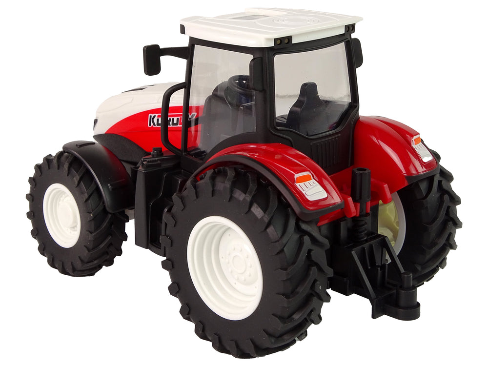 Agricultural Tractor 1:24 Remote Controlled R/c Pilot Farm White Red