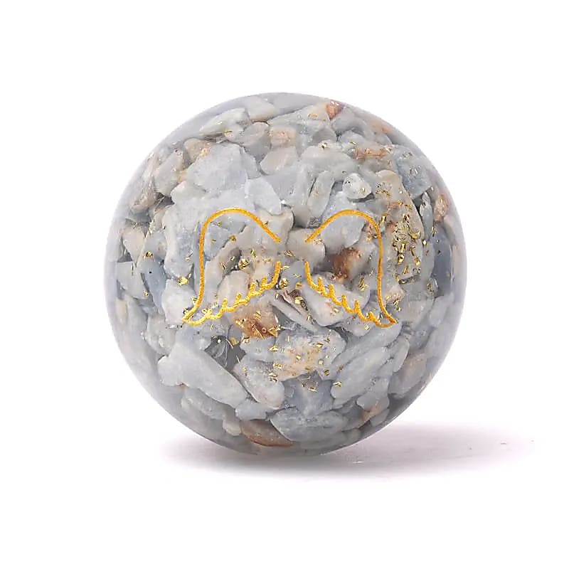 Orgonite Bol Angeliet Met Engelenvleugels - ±5,5cm