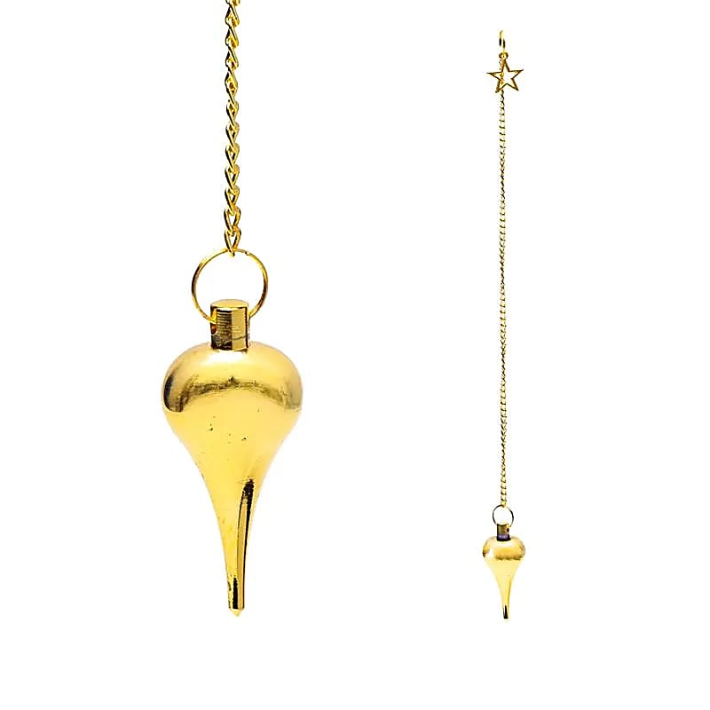 Pêndulo estrela dourado em bolsa de veludo - pacote de ± 24 cm com 2 unidades