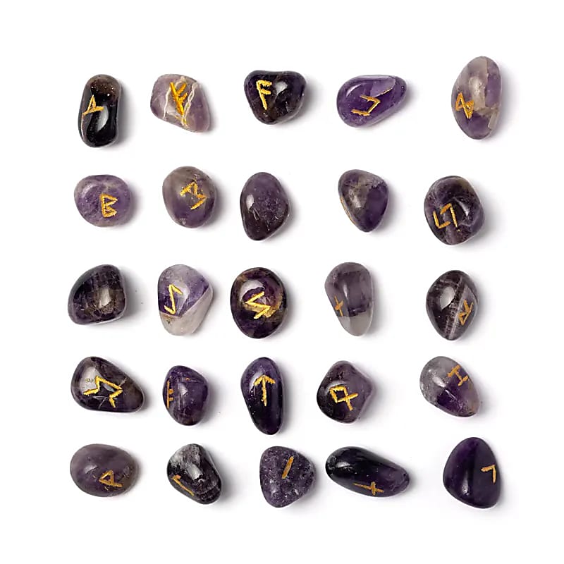 Rune Oracle Sæt Ametyst i bomuldspose - 218g