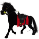 Velvet Figure Black Horse Red Saddle