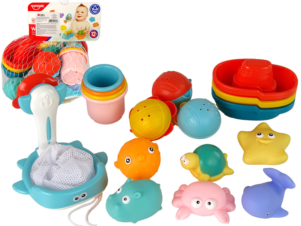 Water Animals Rubber Mesh Bathing Set Sea Creatures 17 Pieces