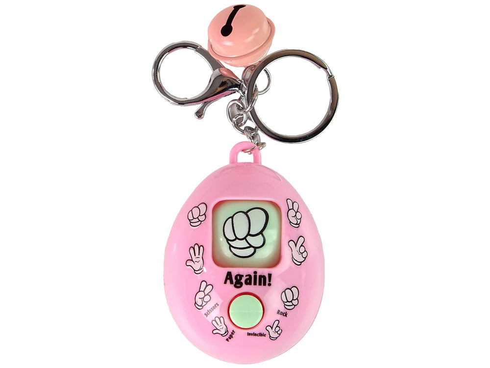 Rock Paper Scissors Game Keychain Pink