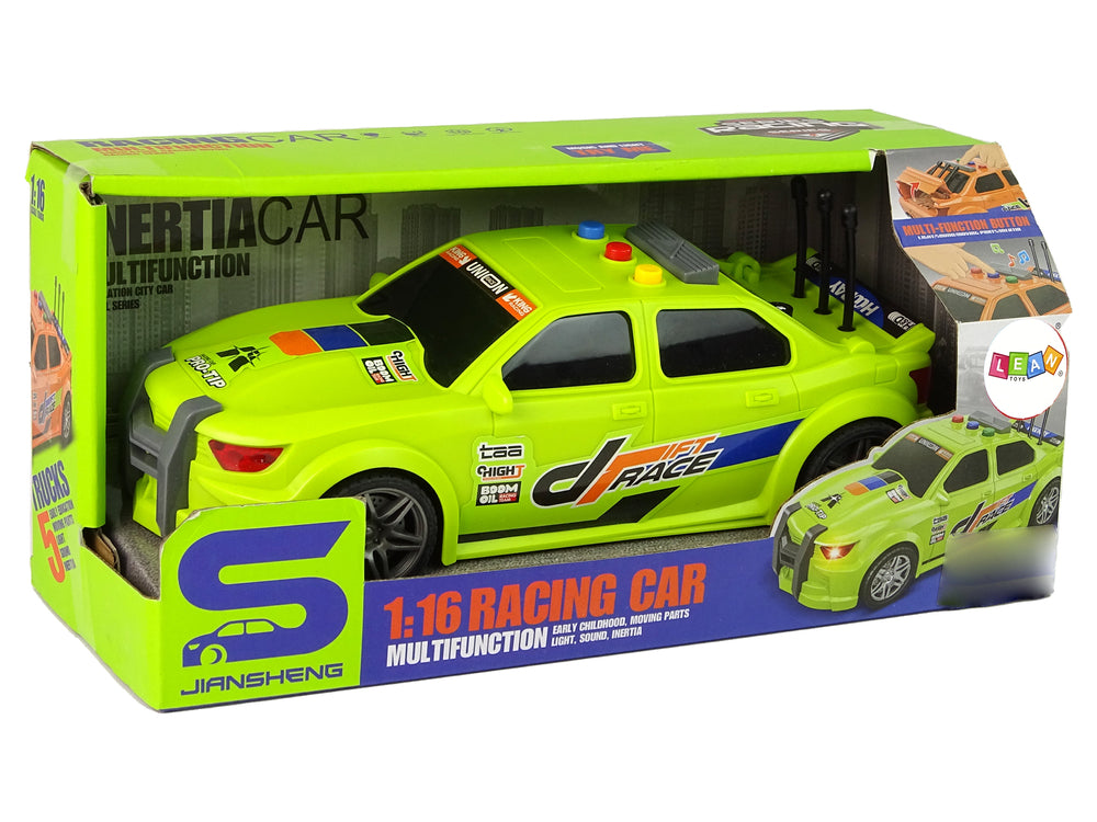Sports Car Racing Lights Sounds Green 1:16