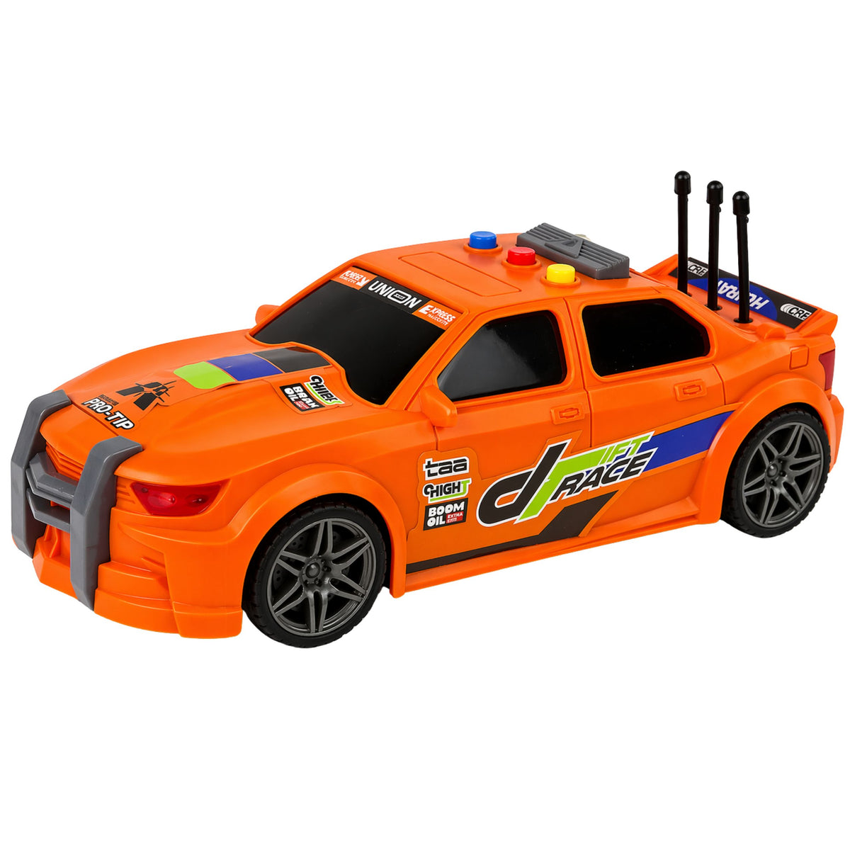 Sports Car Racing Lights Sounds Orange 1:16