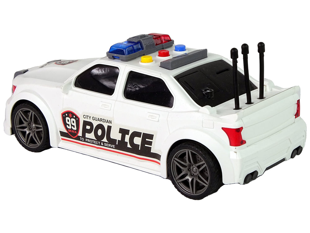 Sports Car Opening Trunk Police Lights Sounds White 1:16