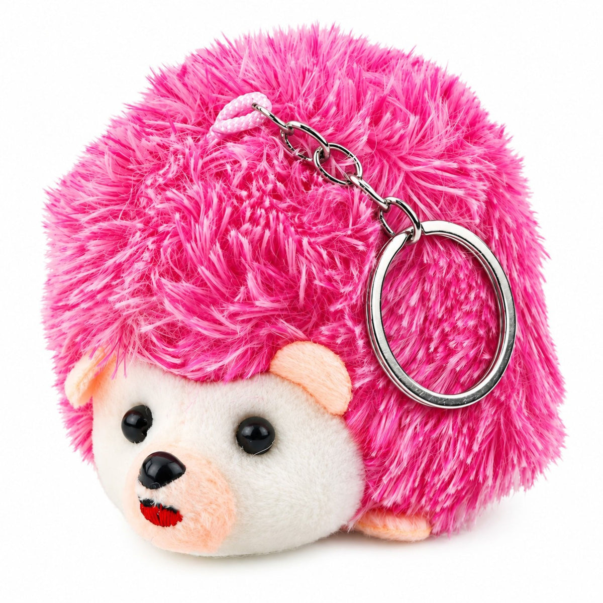 Chaveiro Mascote Ouriço de Pelúcia Rosa 9cm
