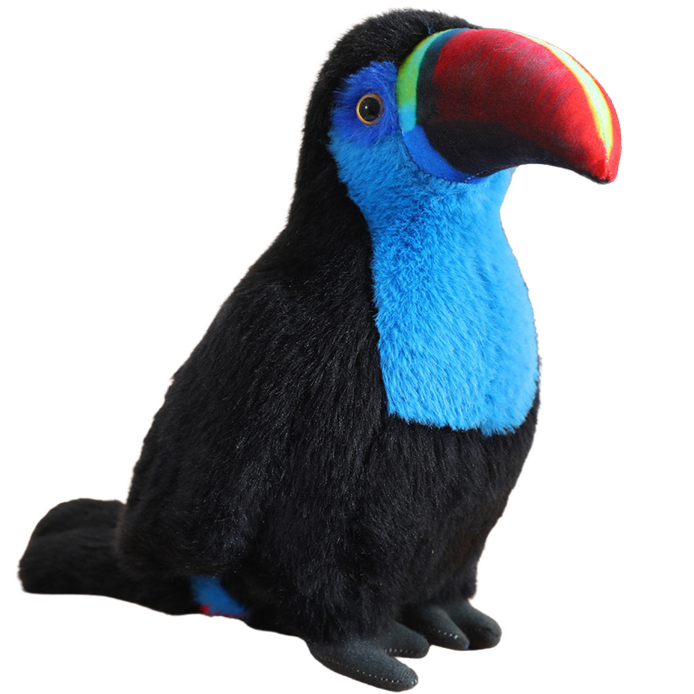Plush Toucan Bird Mascot Cuddly Toy Blue 20cm