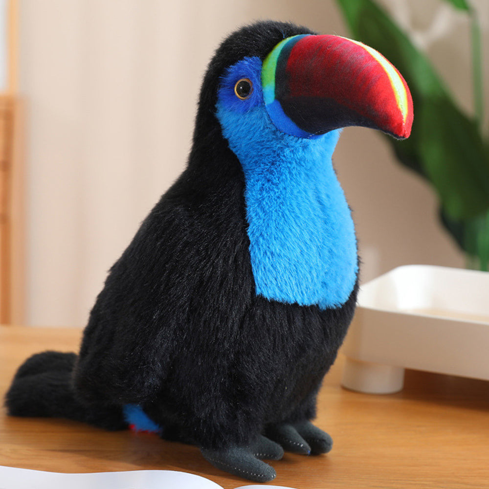 Plush Toucan Bird Mascot Cuddly Toy Blue 20cm