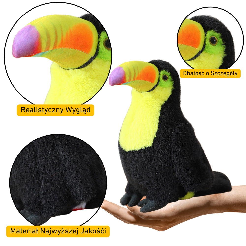 Plush Toucan Bird Plush Toy Mascot Cuddly Toy Yellow 20cm