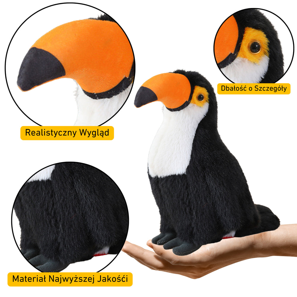 Plush Toucan Bird Plush Toy Mascot Cuddly Toy White 30cm