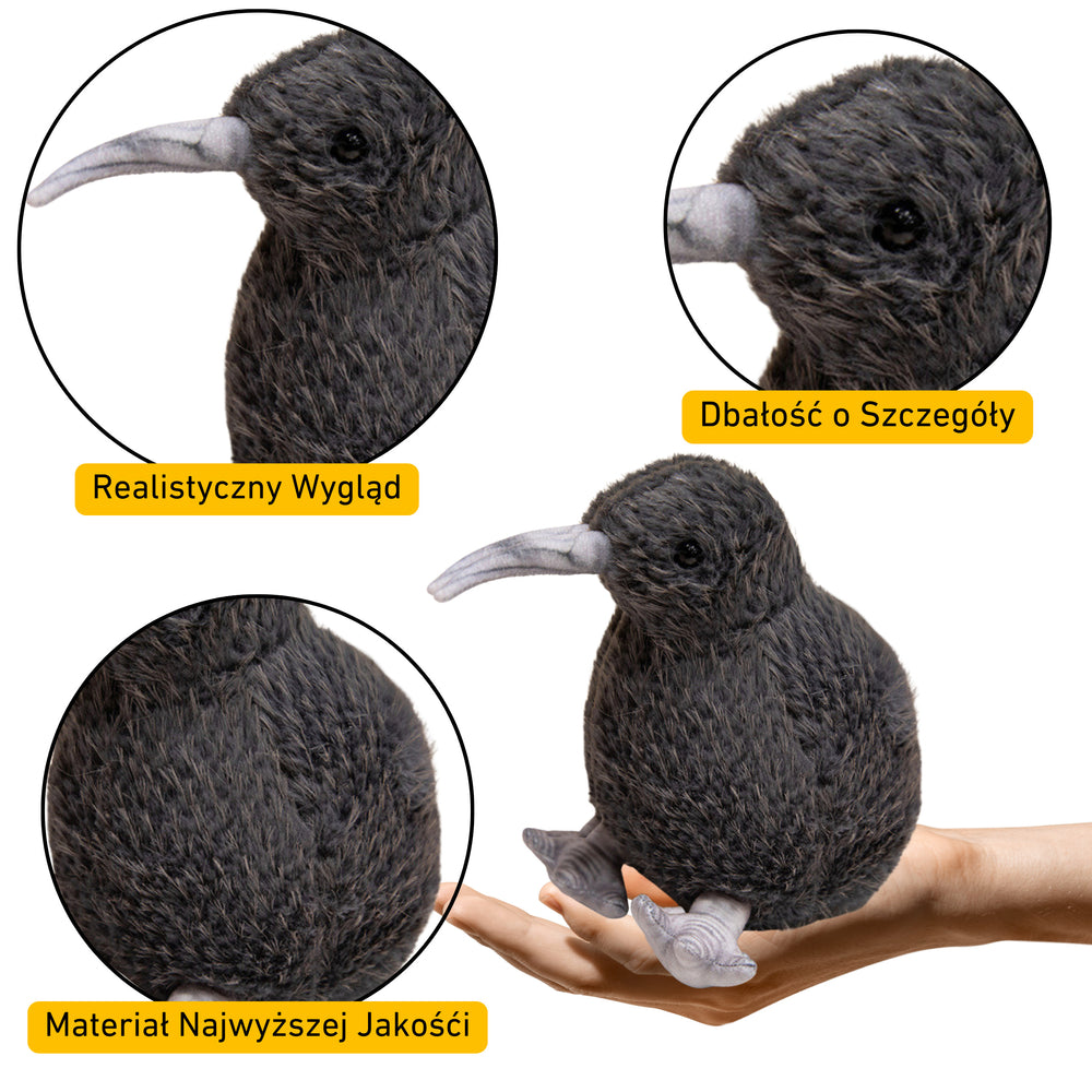 Plush Kiwi Bird Plush Toy Mascot Cuddly Toy Black 17cm