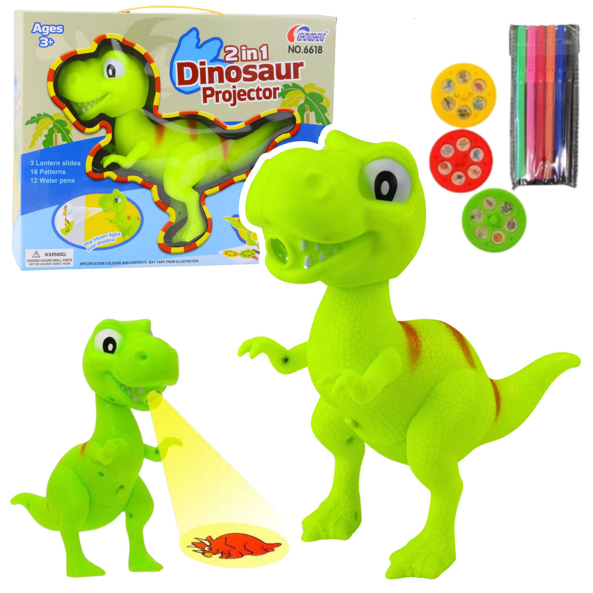 T-rex Dinosaur Projector For Drawing And Painting 18 Pictures 2-in-1 Markers
