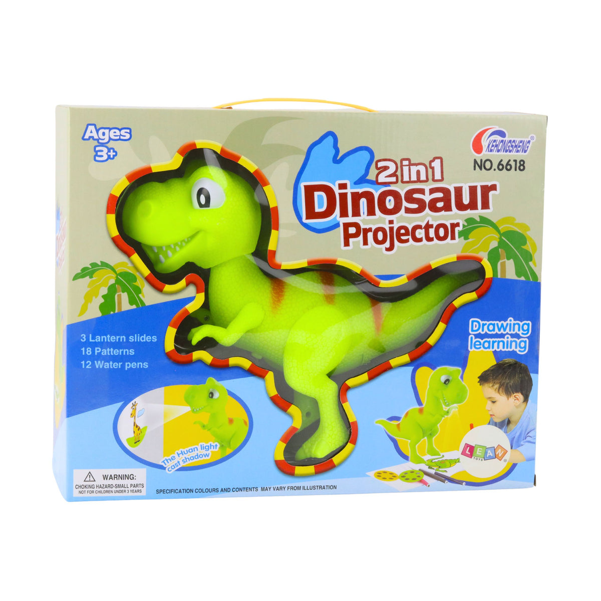 T-rex Dinosaur Projector For Drawing And Painting 18 Pictures 2-in-1 Markers
