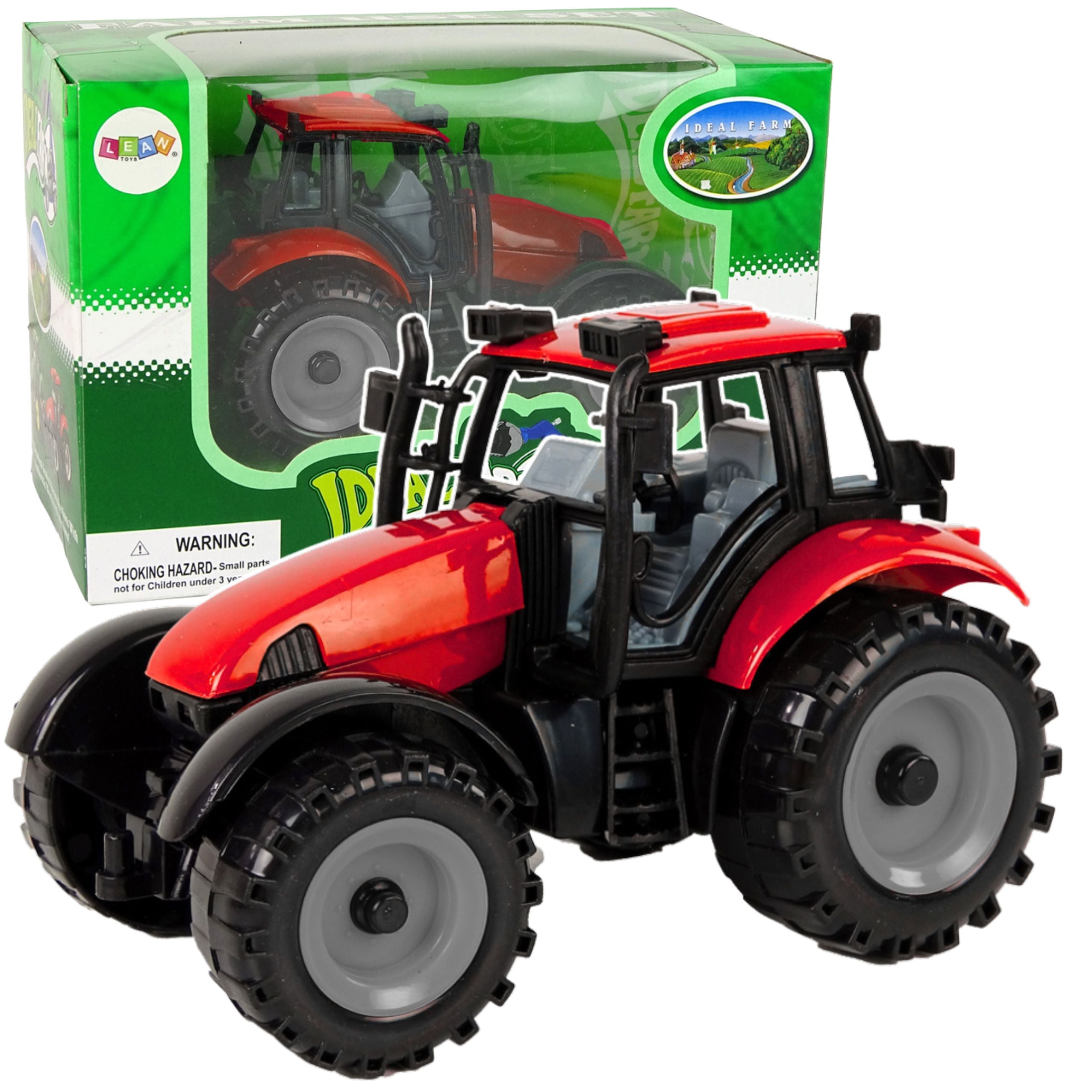 Small Farm Tractor With Opening Hood Red 13 Cm