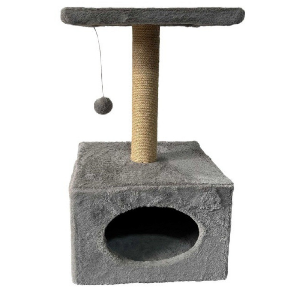 Scratching Post With Cat Bed Hanging Mouse 31cm X 31cm X 56cm