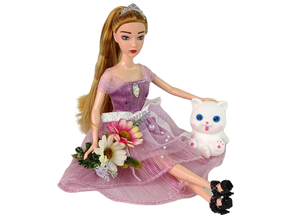 Emily Long Hair White Cat Baby Doll