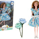Children's Doll Emily Spring Long Hair Blue Flower Dress