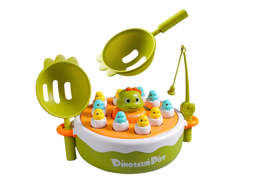 Hra Dinosaur Rybářské pruty Příslušenství Dřevěné Zelené