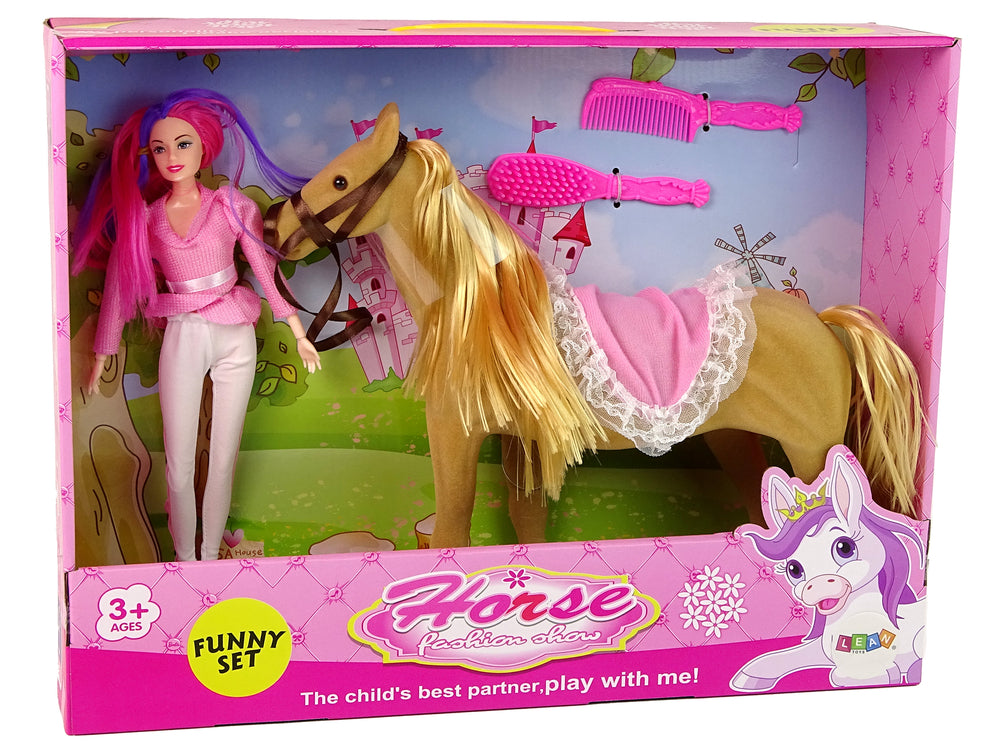 Doll Rider With Brown Pony Figures.