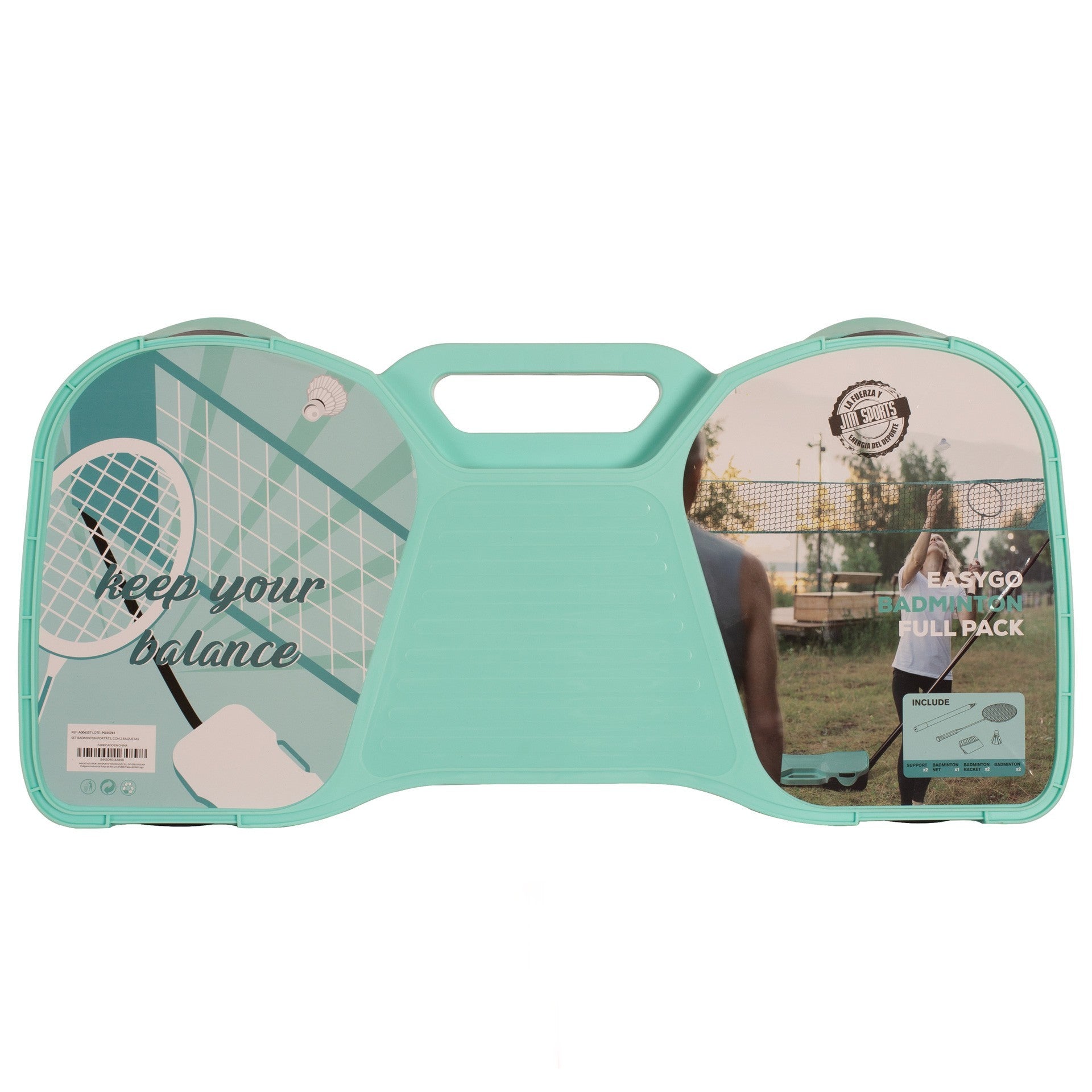 Portable Badminton Set With 2 Rackets Multicolor