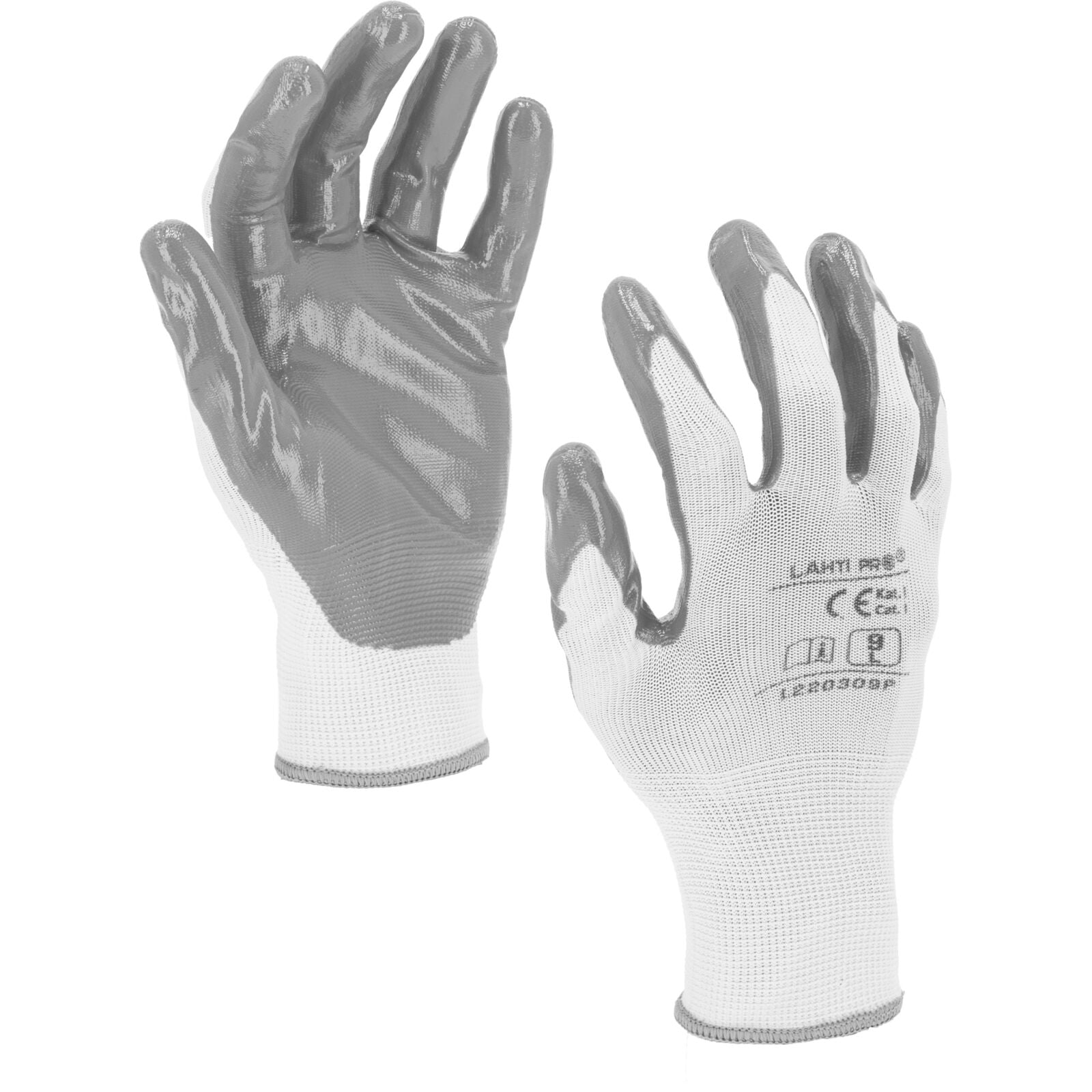 Rukavice Nitril Šedobílé L220308 P 12 párů 8 Ce Lahti