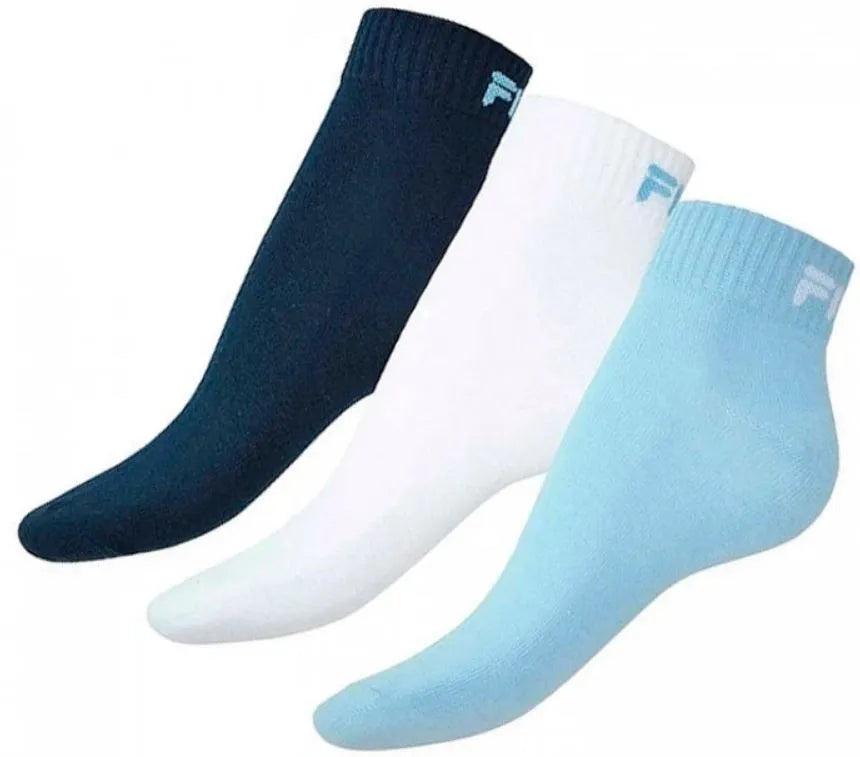 Calzini Fila Quarter celeste da 3 pezzi 35-38