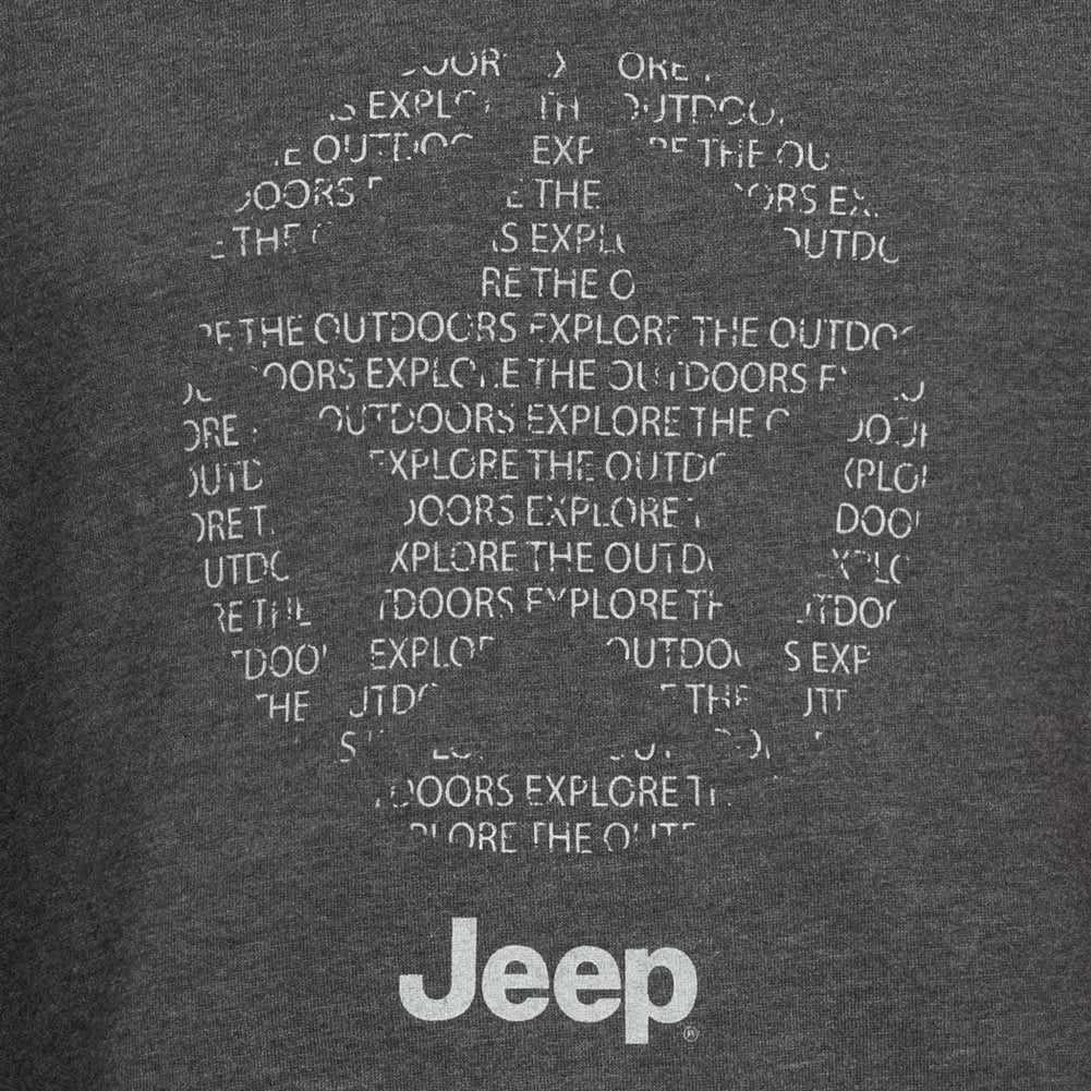 Jeep Men Round Neck Sweatshirt Star All Grey