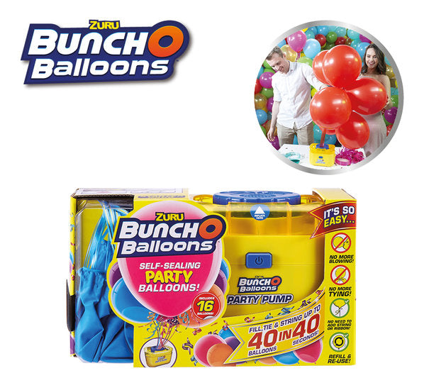 Bunch O Balloons Kit - 16 blaue Ballons mit Pomp
