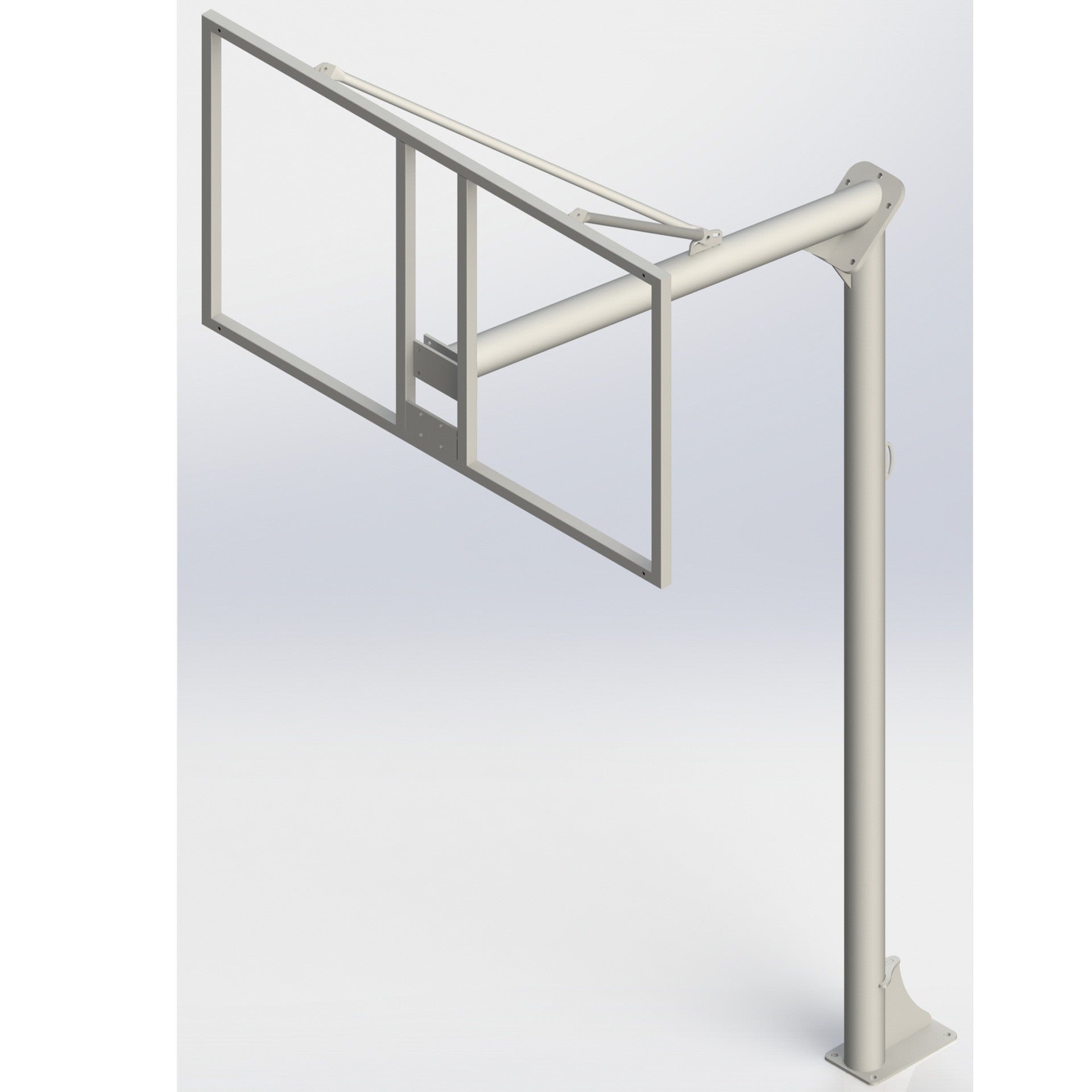 Set Of Vandal-resistant Basketball Hoops 114mm Lacquered Tube –includes Rims Nets And Backboards–