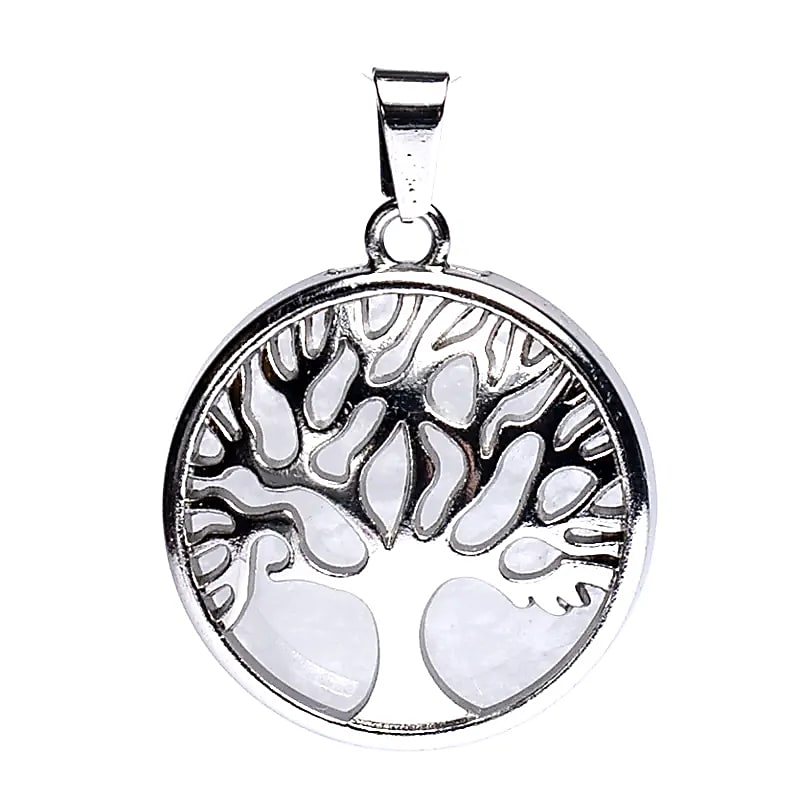 Tree Of Life Pendant With Rock Crystal --package Of 3 Pcs - 3cm
