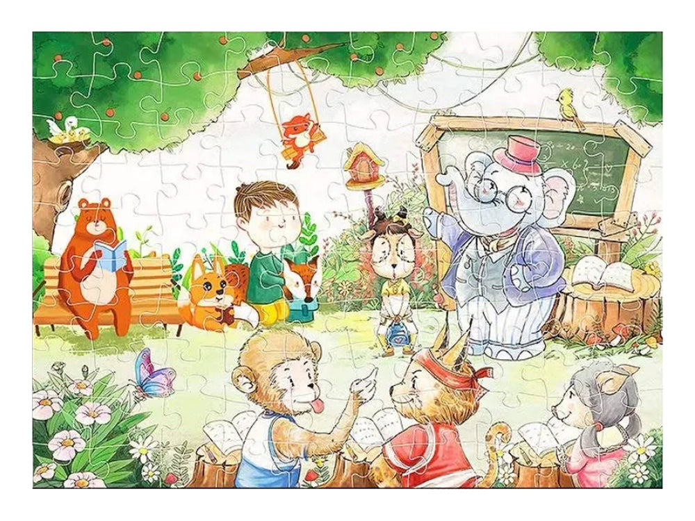 Puzzle School For Animals 100 Pieces