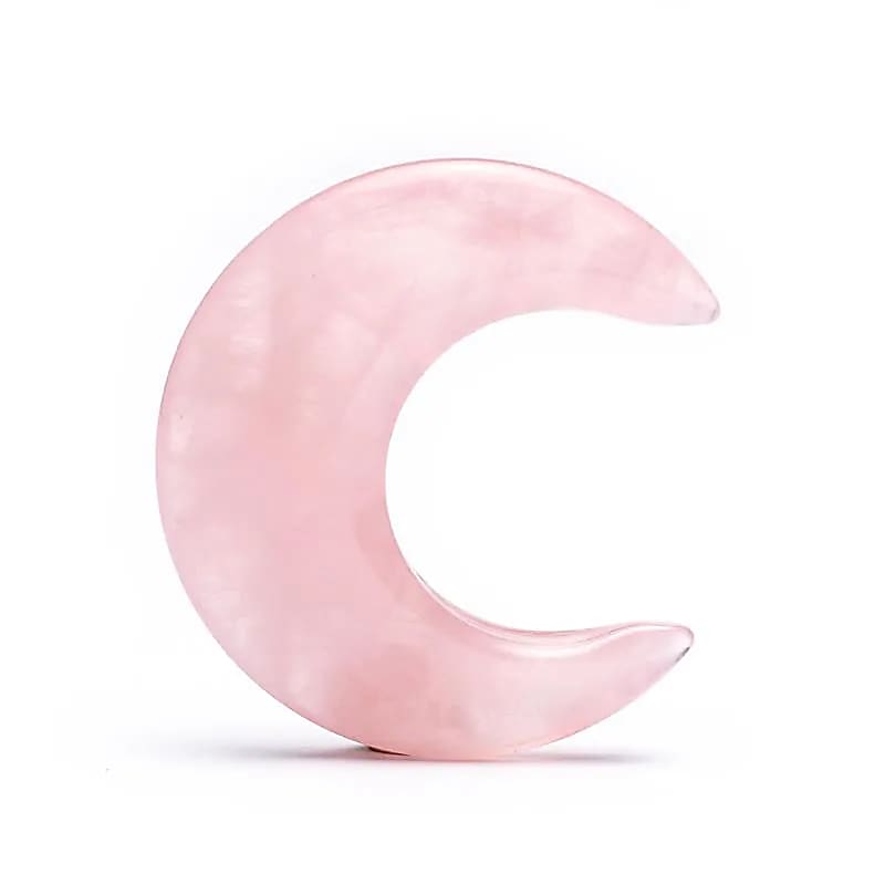 Moonshaped Gemstone Rose Quartz --package Of 2 Pcs - 4 Cm