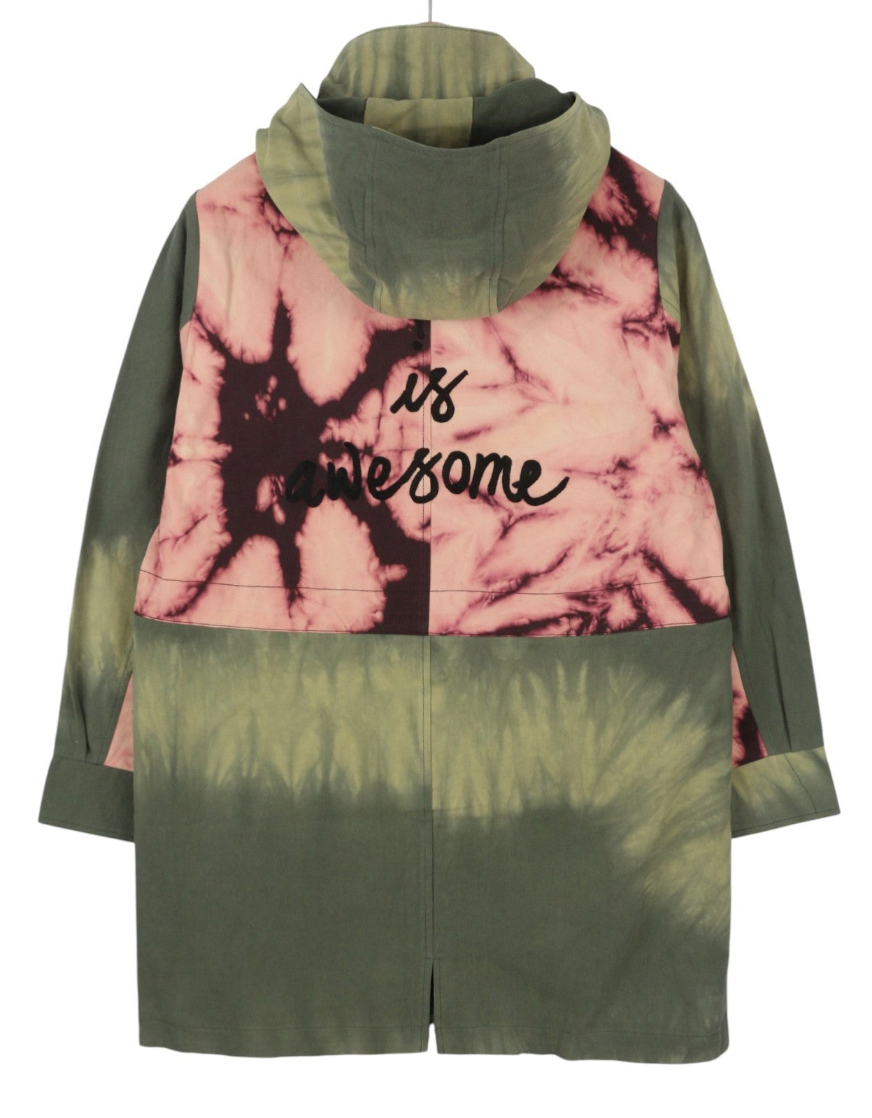Desigual Chaq Safford Women Jacketgreen Patterned Hooded Lightweight Mid
