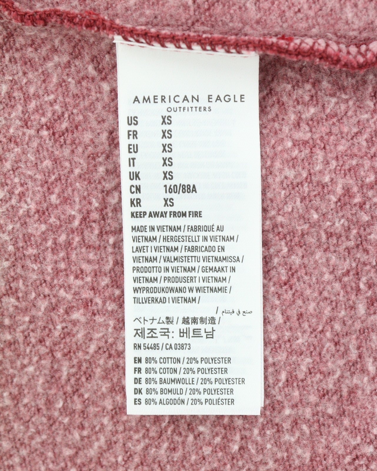 American Eagle Outfitters Uomo Felpa con cappuccio rossa Tasca a marsupio oversize da indossare