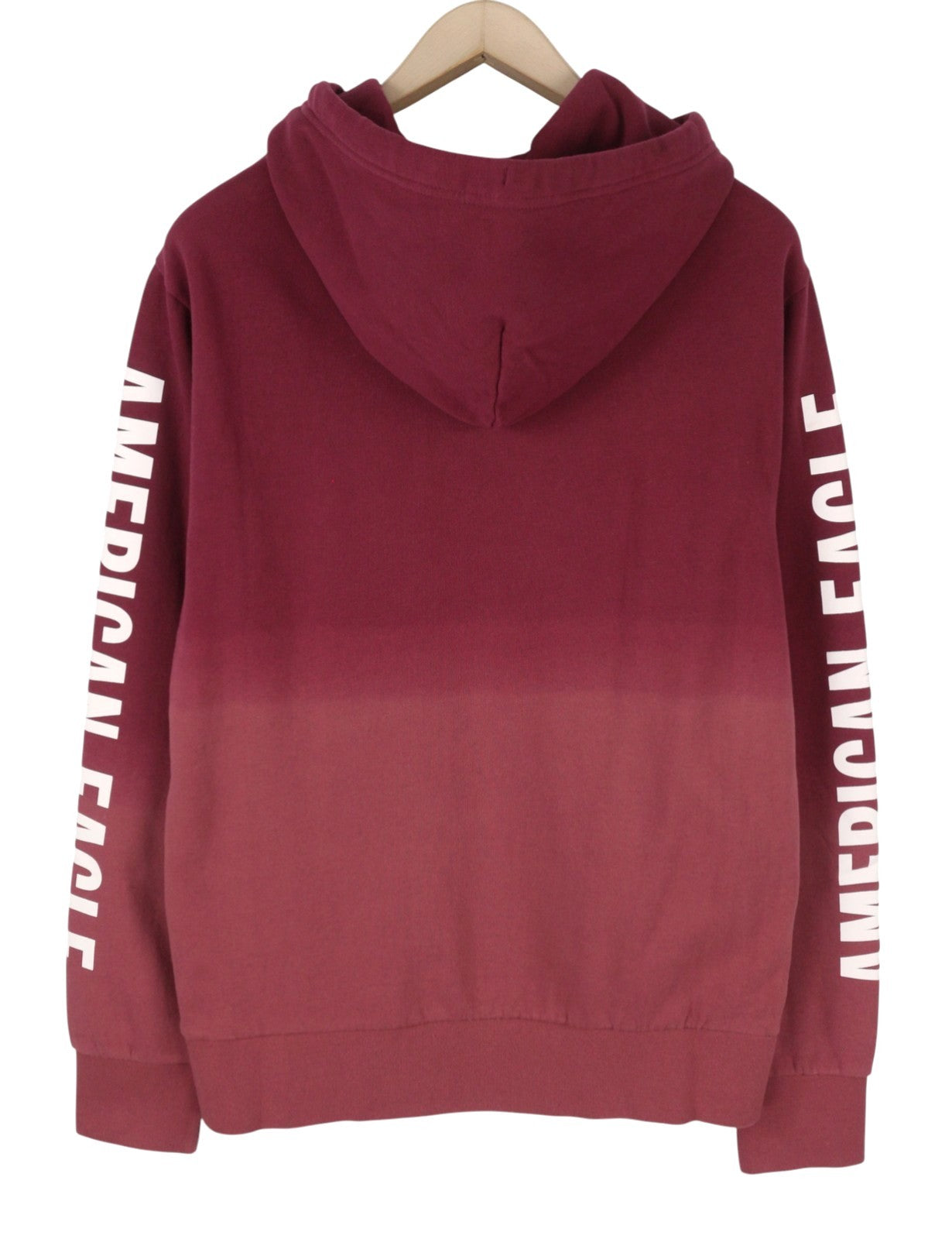 Felpa con cappuccio da uomo American Eagle Outfitters, tasca a marsupio rossa sbiadita, morbida da indossare