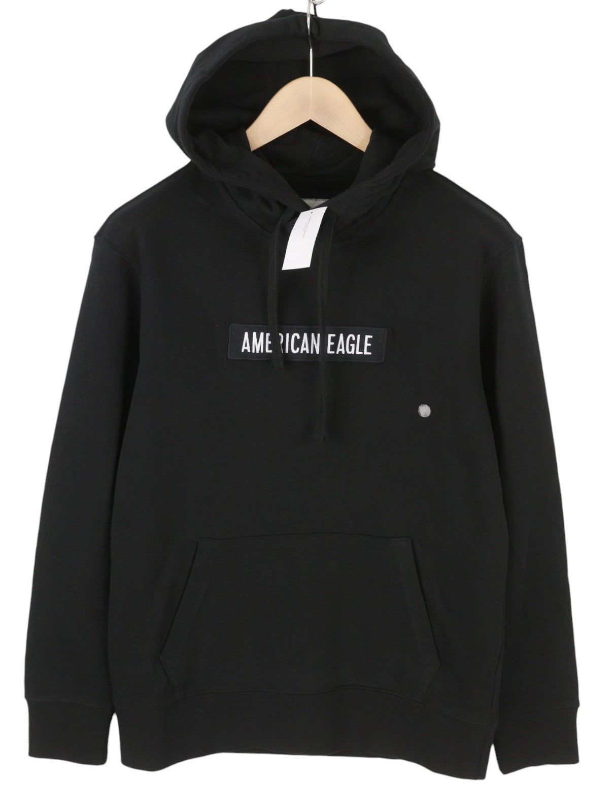 American Eagle Outfitters Men Hoodieblack Kangaroo Pocket Pull On
