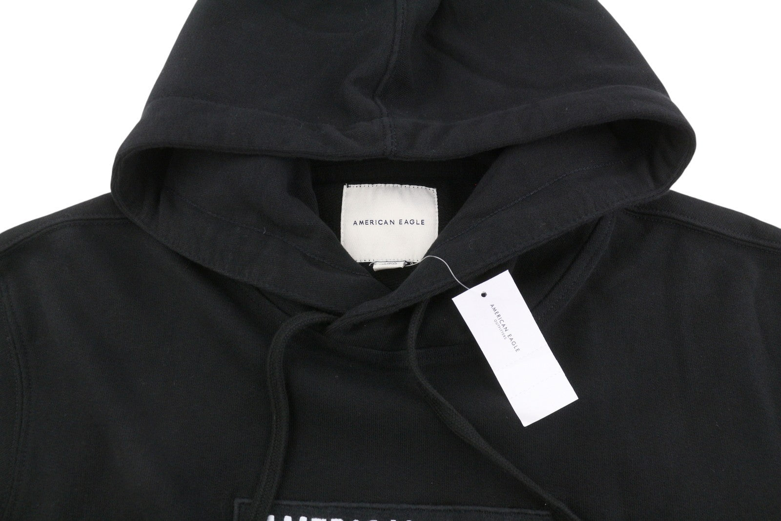 American Eagle Outfitters Men Hoodieblack Kangaroo Pocket Pull On