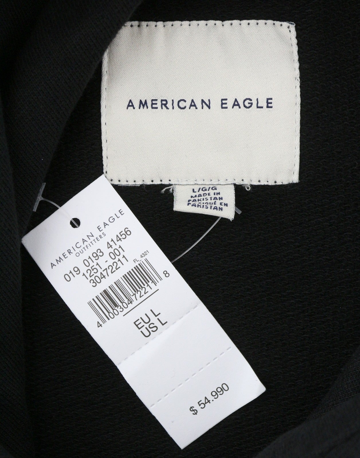 American Eagle Outfitters Men Hoodieblack Kangaroo Pocket Pull On
