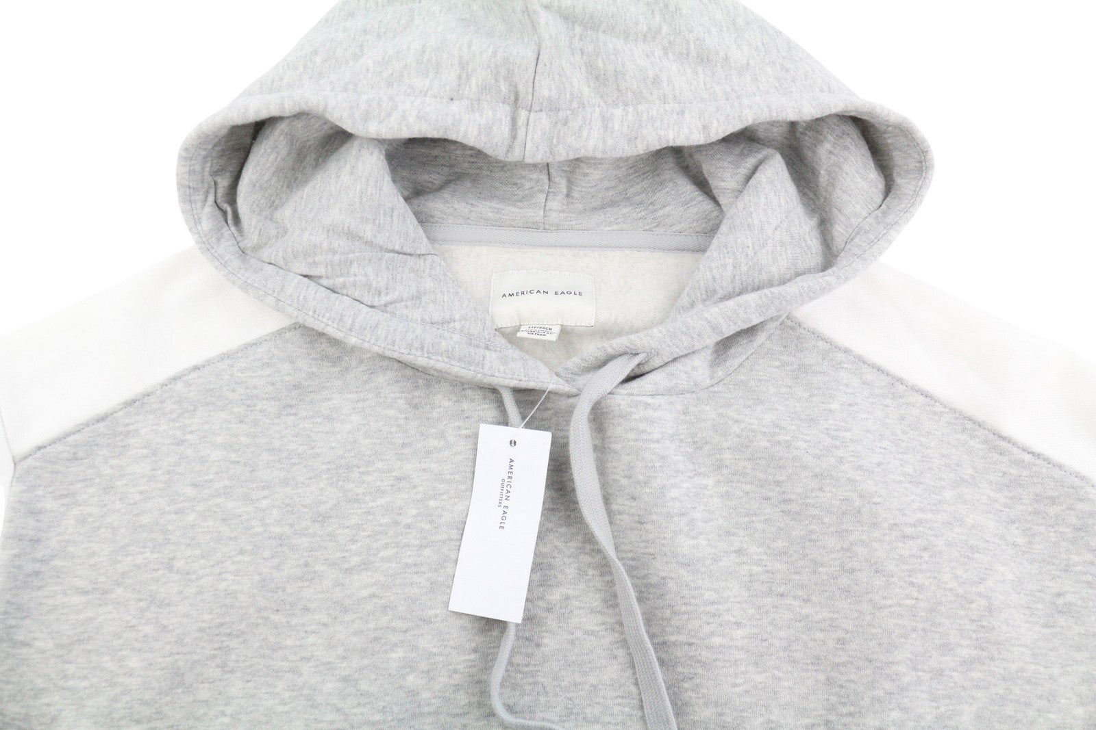 Felpa con cappuccio da donna American Eagle Outfitters, tasca a marsupio grigia melange